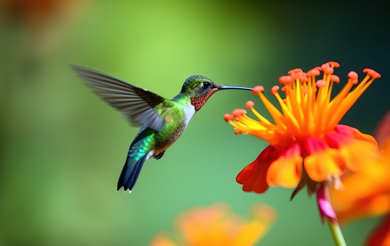beija-flora pegando néctar das flores representando o que é néctar