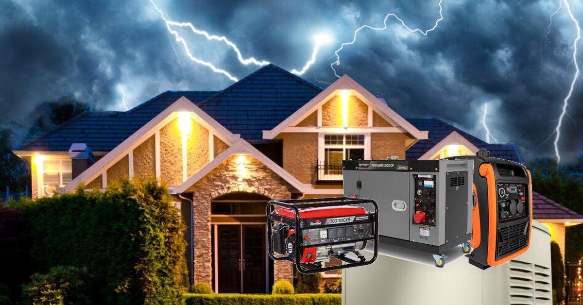 ipos de gerador de energia: geradores CSM e Toyama em destaque para casa em apagão de energia.