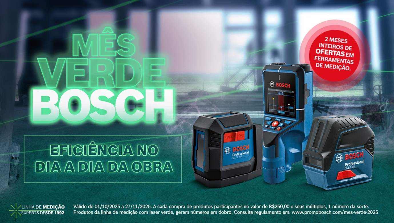 Campanha Bosch: Ferramentas de Medição com Laser Verde para Mais Eficiência na Obra