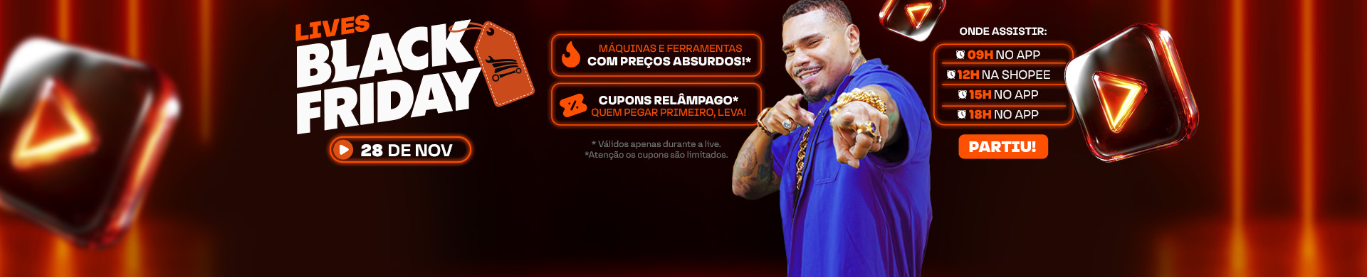 Live Black Friday Loja do Mecânico 2025: Descontos de Verdade, Cupons Relâmpago e Convidados Especiais!