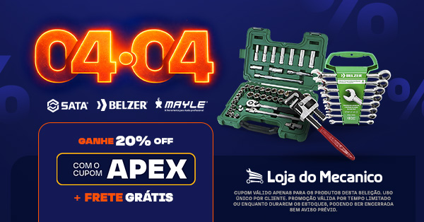 Promoção 04 do 04 com ferramentas SATA, Belzer e Mayle com 20% OFF usando cupom APEX e frete grátis na Loja do Mecânico