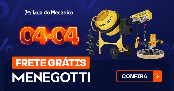 Promoção Menegotti 04.04 na Loja do Mecânico com frete grátis em betoneiras, ferramentas e equipamentos profissionais
