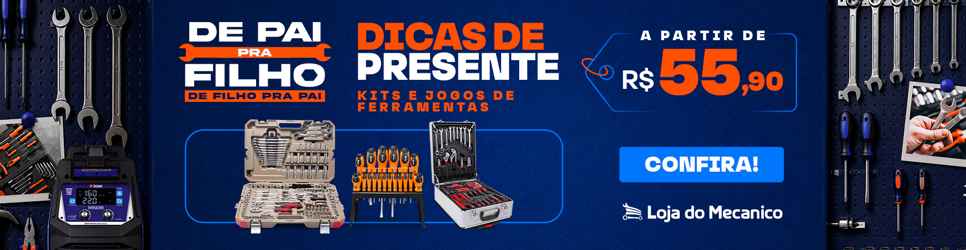 Kits e jogos de ferramentas para presente de Dia dos Pais a partir de R$ 55,90