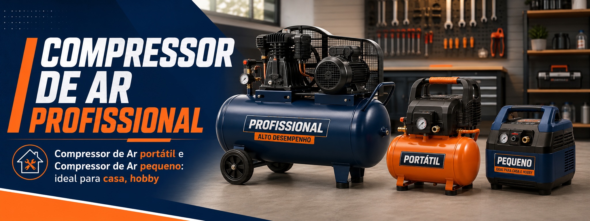 Compressor de Ar Profissional, Compressor de Ar portátil e Compressor de Ar pequeno para casa, hobby, oficina, pintura, calibragem e manutenção leve