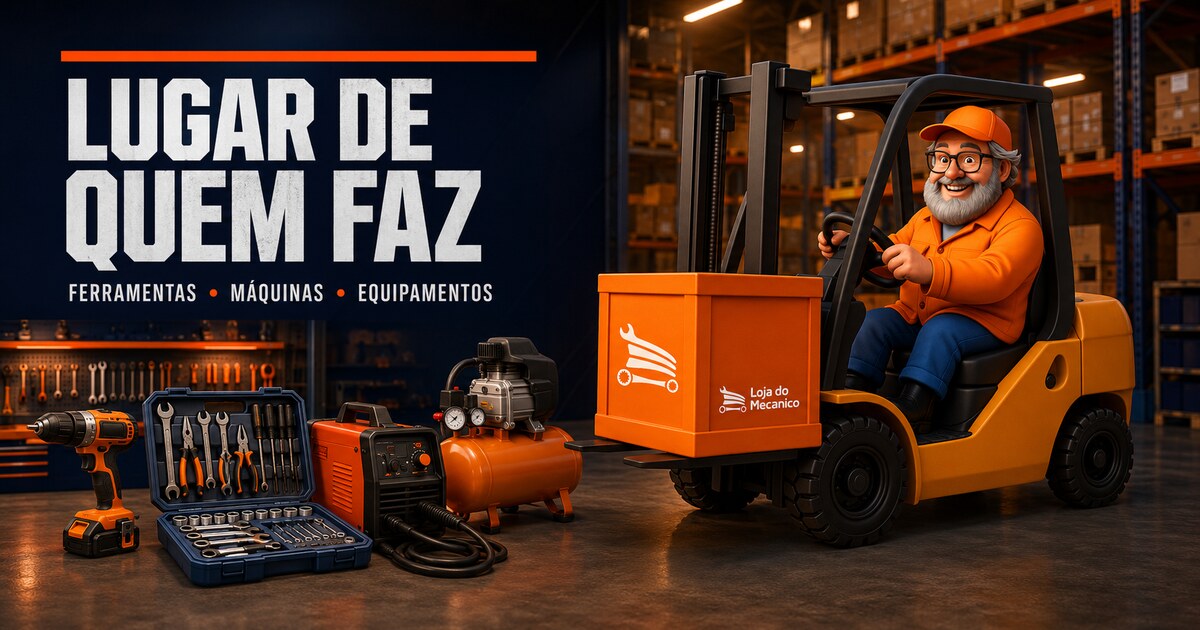 Mês do Cliente 2026 com Zé, ferramentas, máquinas profissionais e equipamentos industriais